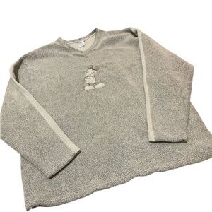 Vintage Mickey Mouse Sweatshirt Adult XXL Green Fleece Disney Cartoon y2k